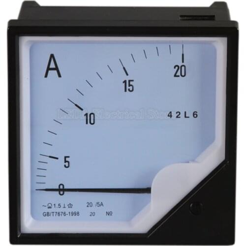 42L6 Ammeter AC 5A 30A 50/5A 100/5A 200/5A 500/5A Pointer 42L20 Through Meter 120mmX120mm Installed Meter voltmeter power meter