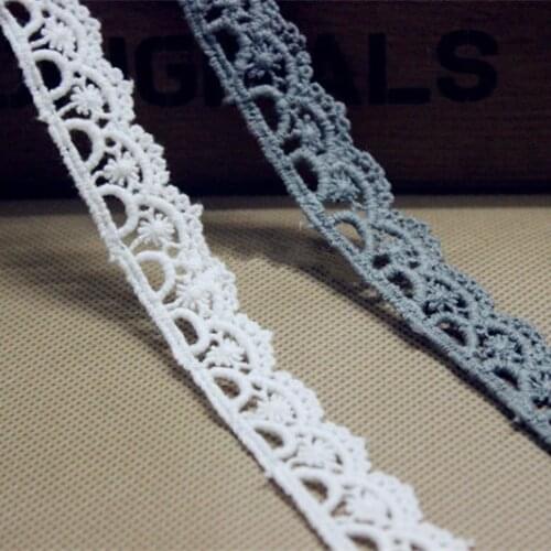5Y-15Yard/Lot Beige white 1.5cm wide water soluble cotton embroidered lace fabric DIY lace trim clothes sew accessories