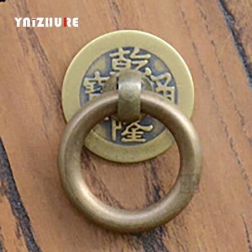 5pcs Antique Drawer Handles Pull Door Knob Brass Hardware for Vintage Chinese Furniture Cabinet Door Pull Handle