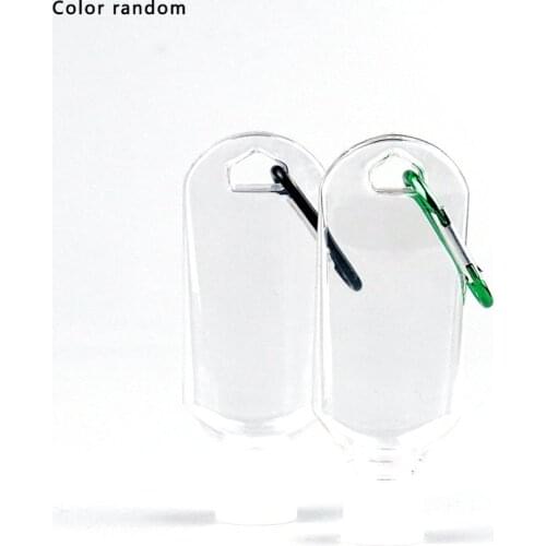 50Ml Transparent Keychain Empty Bottles Travel Plastic Key Ring Mini Bottle Portable Leakproof Containers Flip Cap