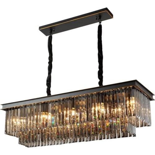 American crystal lamp living room chandelier black 2019 new light luxury atmosphere modern household lamps vintage chandelier