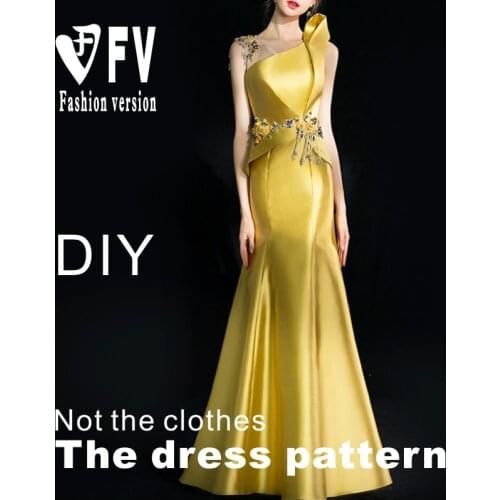 Long skirt pattern womens temperament dress cutting structure design drawings BLQ-488