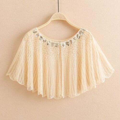 2020 Elegant Women Hollow Out Shawl Capes Europe and America Lady Sequins Wrap Bolero Accessories Coat Princess Tops Outwear