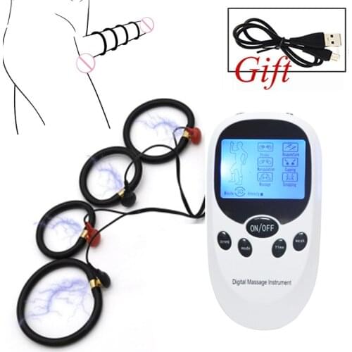 Electro Shock Kit Electrical Stimulation Penis Ring Penis Extender Enlargement Male Masturbator Sex Toys Physiotherapy Cock Ring
