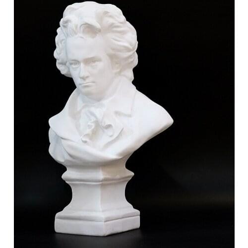 Character Beethoven Head Ornament Resin Sculpture Art Figurine Soft Decoration Room Sketch Prop Sculpture Model Statue 35cm