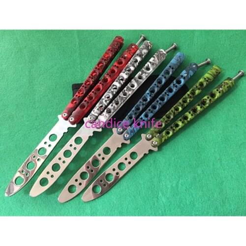 The One Butterfly Trainer Knife BM40 BM42 BM43 BM47 Camouflage Demon Channel Steel Handle 440C Mirror Blade Free-swinging Knife