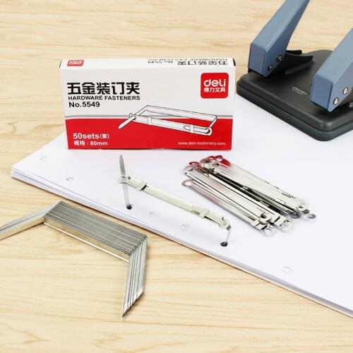 1 Pack 50 Sets Office Hardware Metal Office Binding Combs & Spines Metal Binder Iron Deli 5549