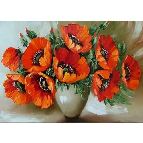 JMINE Div 5D red Poppy Flower Full Diamond Painting cross stitch kits art High Quality Floral 3D paint by diamonds