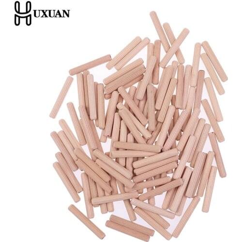 100Pcs Woodworking Doweling Jig Kit Round Grooved Fluted Wooden Plug Wood Dowel Pins Rod Drilling Guide Locator Tool