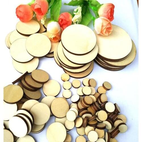 Natural Blank Wood Pieces Slice Round Unfinished Wooden Discs for Crafts Centerpieces Wooden DIY Christmas Ornaments