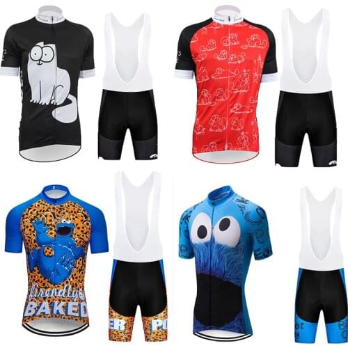 Cartoon cat NEW 2021 Team cycling jersey cycling clothing/Breathable sports wear cycling wear customize factory wholesale jersey