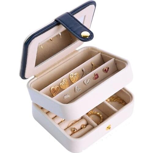 2020 New Simple And Portable Jewlery Box Ear Stud Storage Box Ring Casket Beauty Gift