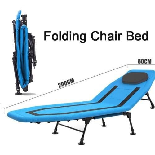 Outdoor Folding Chair Bed Foldable Adjustment Single Nap Bed Portable Camping Cot Home Moon Beach Chair Sofa Lounge Couch