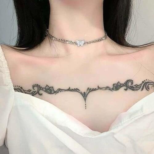 Trendy Rhinestone Butterfly Choker Necklaces for Women Ladies Punk Hip Hop Silver Color Chain Chocker Necklace Collars Jewelry