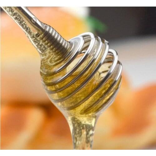 200pcs Stainless Steel Honey Dipper Stick, Drizzle Honey with Ease, No More Mess with Honey Dipping Unique Spiral Shape SN2442