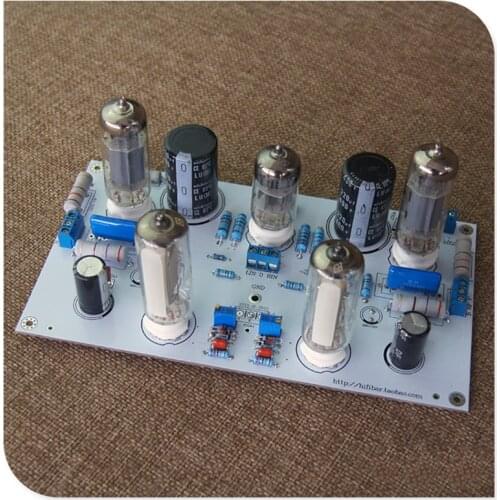 6N2/6N1 6P1 stereo fever bile amplifier board, output power 3W*2, with 6E2 cats eye level indicator, including tube