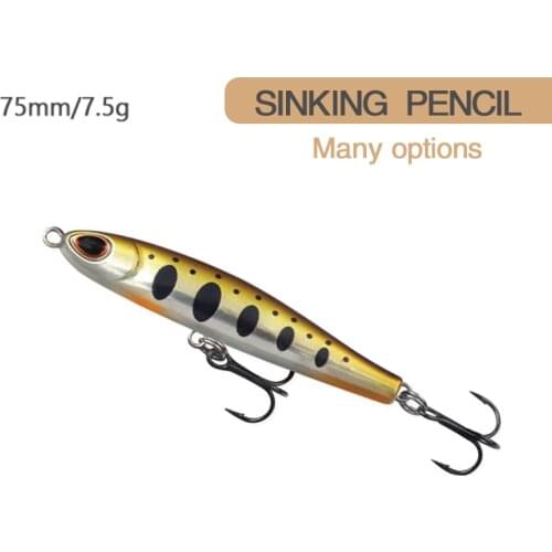 Fisher town 2021 Sinking Pencil Fishing Lure 75mm 7.5g Iscas Crankbait Wobblers pike trolling pesca carp Fishing Tackle