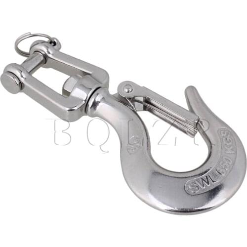 BQLZR 304 Stainless Steel American Style Swivel Hoisting Hook Clevis Type Silver 650KG