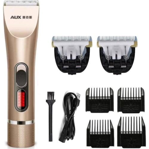 Aux A8 Professional Clipper Hair Trimmer Men Electric Cutter Hair Cutting Machine Haircut For Barber Ceramic Blade 18650 Battery