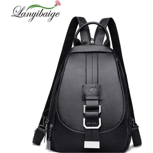 Simplicity High-Quality Designer Solid Color Backpack Fashion Mochila Multifunctional Bag Large Capacity Casual Womens Backpack