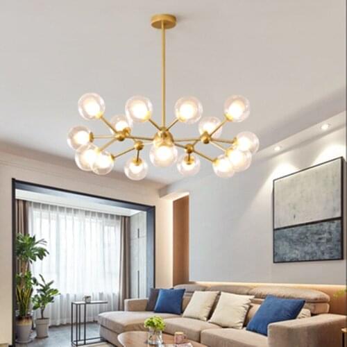 Modern Minimalist Kitchen Chandeliers Home Bedroom Dining Room Light Glass Bubbles Chandelier Loft Luxury Molecular Chandelier