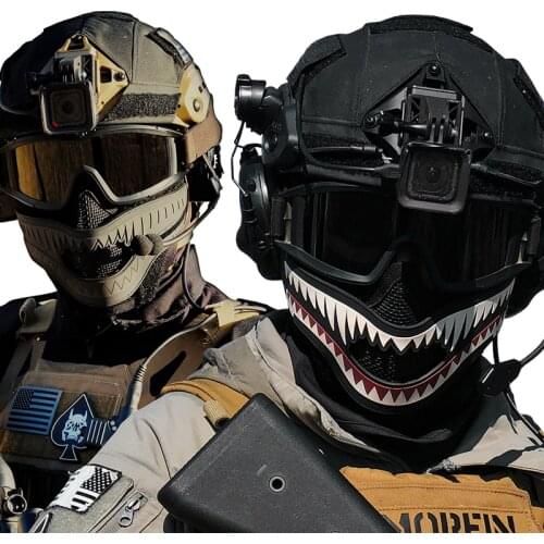 OneTigris Tactical Foldable Mesh Mask XStorm Airsoft Mask & Patch Combo for Airsoft Paintball With Adjustable Elastic Belt Strap