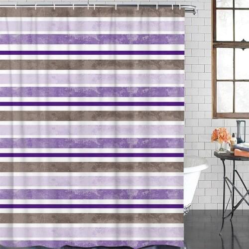Purple Watercolor Gradient Mottled Retro Shower Curtain Polyester Fabric Waterproof Shower Curtains Modern Bathroom Curtain