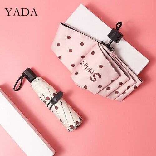 YADA 2021 INS High Quality Folding Dot Umbrellas Charms Rain uv Round point Umbrella For Women men Windproof Umbrellas YS200118