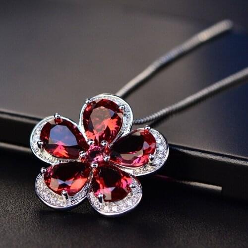 YPAY8 Hot Fashion Luxury Brand S925 Sterling Silver For Women Goddess Ladies Round Party Wedding Color Pendant Necklace Jewelry