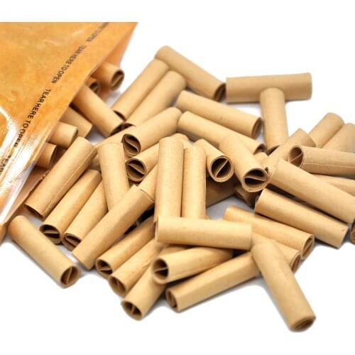 100pcs 7MM Natural Unrefined Pre-rolled Tips Cigarette Filter Rolling Papers For Hand Rolled Cigarettes
