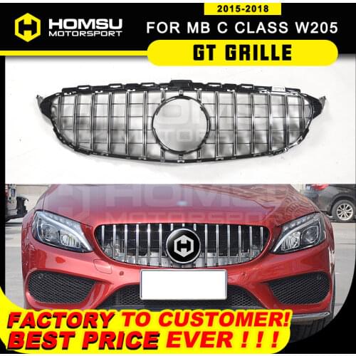 W205 C205 GT grille For Merceds W205 Fromt Bumper Grille For Sedan c180 c200 c250 c300 c43 2015 2016 2017 2018