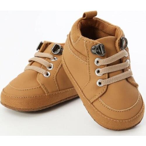 2019 NEW Brand Infant Baby Boy Girl Soft Sole Lace Up Crib Shoes Newborn Non-slip PVC Shoes Sneaker 0-18 Months Fahion Kid Shoes