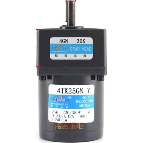 4IK25GN-Y 25W , AC220V/380V three-phase AC gear reducer motor, forward and reverse, high torque, constant speed motor
