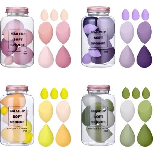 7pcs/bottle Cosmetic Puff Foundation Puff Soft Makeup Sponges Blush Powder Concealer Cream Water-drop Blender Face Make Up Tools