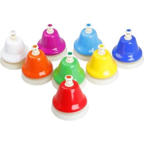 8 Tone Colorful Melody Bell Carillon Class Hand Bell Toy Percussion Instrument 77HC