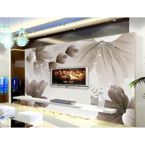 Dream Greanish Lily Flower 5D Papel Murals Wallpaper 3d Wall Photo Murals for TV Background Bedroom 3d Wall Mural Wall paper