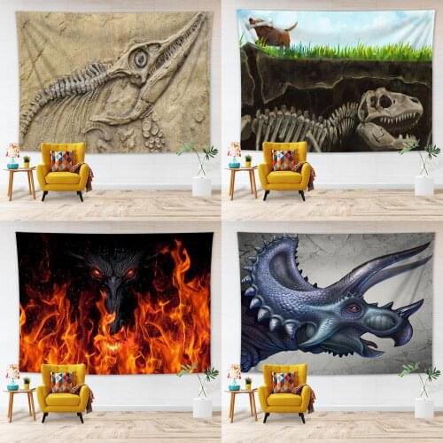 Dinosaurs Skull Skeleton Wall Hanging Tapestry Home Decorative Tapestry Beach Mat Blanket Table Cloth Dorm Decor Wall Tapestry