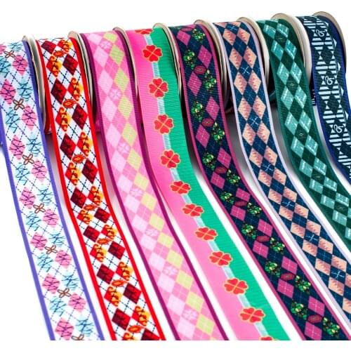 10yds Kimetsu No Yaiba Japan Anime Chequer Pattern Printed Grosgrain/Satin Ribbon