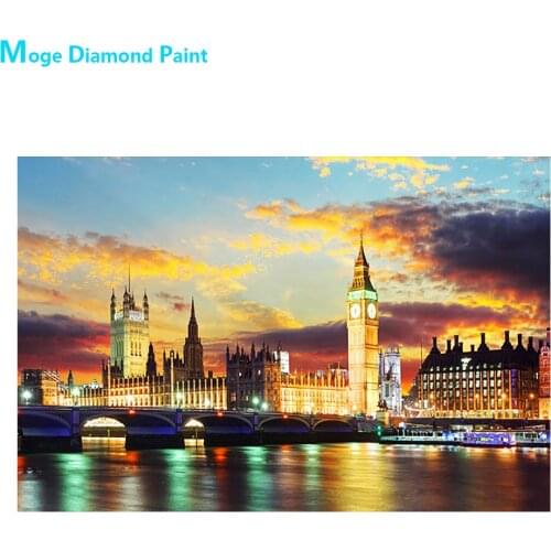Beautiful London Thames Night View Diamond Painting Round Full Drill Nouveaute DIY Mosaic Embroidery Cross Stitch Scenic Picture