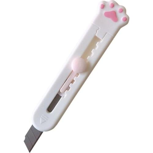 Mini Pocket Cute Cat Paw Art Utility Knife Express Box Knife Paper Cutter Craft Wrapping Blade Stationery