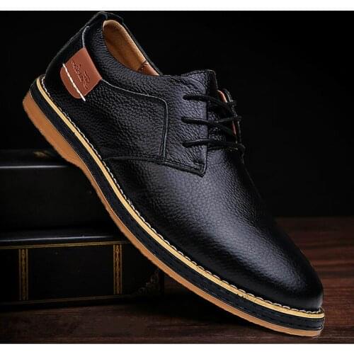 2020 New Men Oxford Genuine Leather Dress Shoes Brogue Lace Up Flats Male Casual Shoes Footwear Loafers Men Big Size 39-45