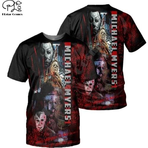PLstar Cosmos Michael Myers Halloween 3D Printed Fashion Summer T-Shirts Short-Sleeve Tee Men/Women Casual Streetwear Style-M36