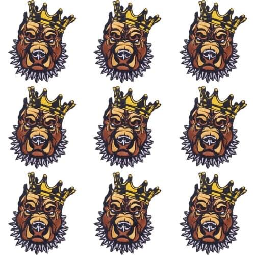 10Pcs/Set Punk Patch Embroidery Patch Iron On Orangutan King Patches On Clothes Applique Embroidered Patches For Clothing Badge
