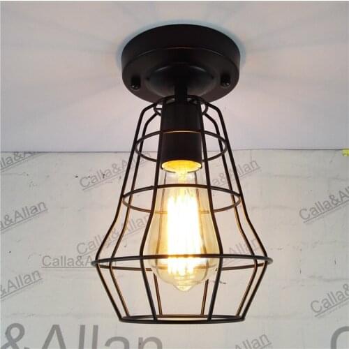 New Vintage Retro Edison ceiling Light Bulb Iron Guard Wire Cage Ceiling Hanging Light Fitting Bar Cafe cage DIY Lamp fixture