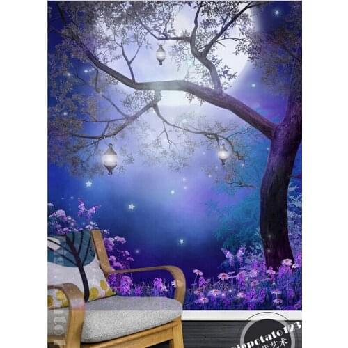 Latest high quality custom 3D mural,dream of the big tree under the moon,living room sofa TV wall bedroom wall paper