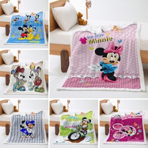 Disney Mickey Minnie Mouse Blanket Baby Blanket Throws on Bed Crib Couch 150x200CM Baby Girls Boys Kids Gift Pink Christmas