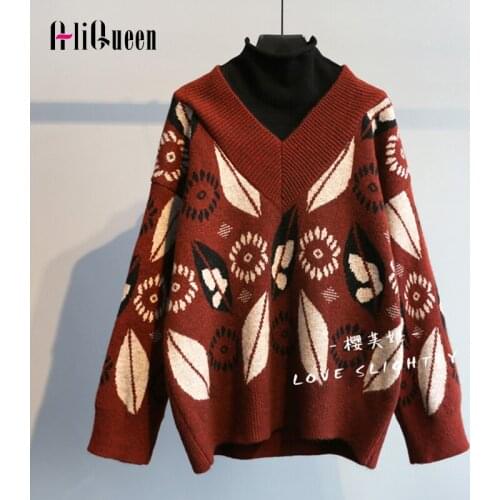 2020 Fall Women Long Sleeve Turtleneck Knitted Loose Sweaters Pullover Fake Two Piece Korean Female Winter Oversized Sweater