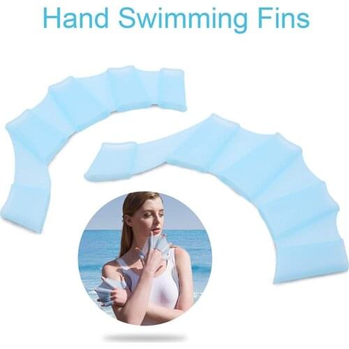 Swimming Soft Silicone Gear Paddle Fins Fingers Hand Palm Webbed Flippers Diving Training Gloves Water Resistance