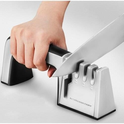 Professional 4 Stages Knife Sharpener System Kitchen Tools Fruit Knife Sharper Sharpening Tools Easy To Use Blade Sharpening 025
