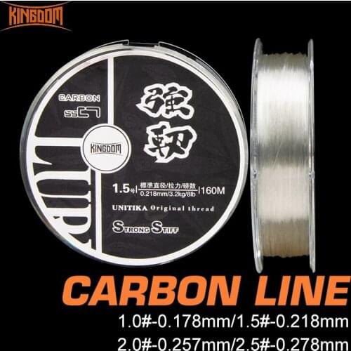 Kingdom Fishing Lines 160m 1.0/1.5/2.0/2.5# 6-12LB Invisible Carbon Multifilament Fishing Line Smooth Carp Fishing Accessories